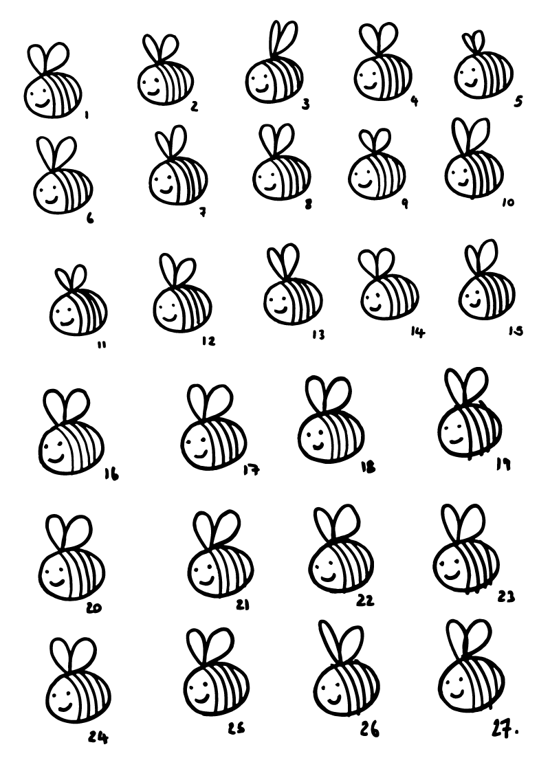 Bee logo sketch work