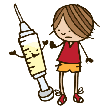 Boy with hypodermic Syringe